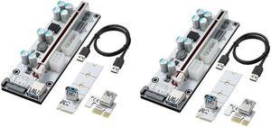 FOR 2 Pack PCI-E 1X To 16X VER010-X Expansion Card With M.2 To PCI-E X1 Riser Card NGFF Slot Adapter Card For BTC Mining