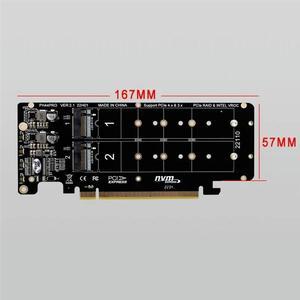 FOR PCIE 4.0 Dual-Disk PCIeX16 to M.2 M-Key NVME SSD Expansion Card,Supports 4 NVMe M.2 M Key 2280 SSD