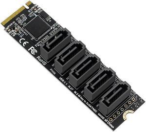 FOR M.2 To NGFF 5 Ports SATA3.0 Adapter Card 585 M.2 Key M SATA3.0 Expansion Card For PC Laptop Supports PM Function