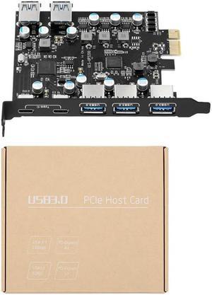 FOR 7-Port PCI-E to Type C (2) with 2 Rear USB 3.0 Ports PCI Express Card Desktop PC PCI-E to USB 3.0 Expansion Card