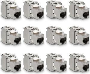 FOR Module Jacks - 12 Piece CAT6A Shielded Jack RJ45 Cat 6A Ethernet Module 10 Gbit With Metal Housing