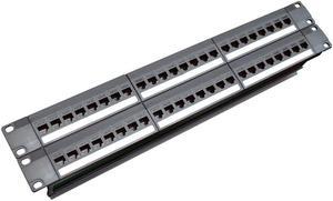 FOR 19Inch 1U Cabinet Rack Pass-Through 24 Port CAT6 Patch Panel RJ45 contact port(RJ45 contact port) Modular Frame