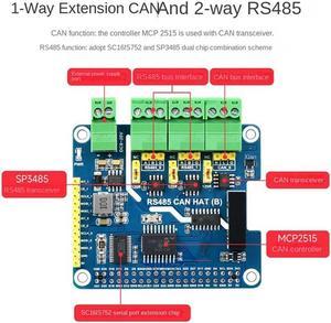 FOR Pi 4B Isolated Dual Rs485 Can Interface Expansion Board Gigabit Ethernet Power Isolation Protection Durable