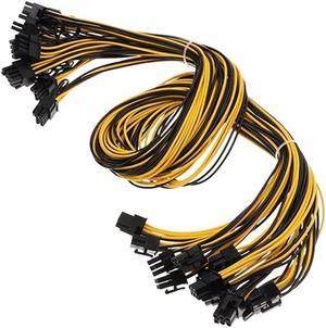 FOR Pcie 6Pin To 8Pin(6+2) Male To Male PCI-E Power Cable For GPU Power Supply Breakout Board For Mining 12Pcs