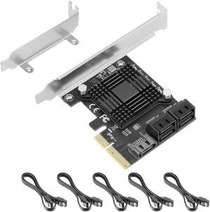 FOR PCIE To 5-Port SATA I 6 Gbps SATA Controller Expansion Card Computer Case Adapter Card 585 With 5 Cables