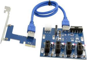 FOR Add In Card Pcie 1 To 4 PCI Express Riser Card Mini ITX To External 4 PCI-E Slot Adapter Pcie Port Multiplier Card