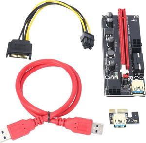 FOR VER 009S PCIE Riser 1X To 16X Graphics Extension Card For GPU Mining Riser Card Ext PCI Express Adapter 6-Pack