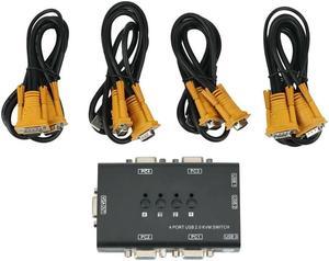 FOR USB VGA KVM Switch,4 Port Selector Automatic Switcher For 4PC Sharing Video Monitor And 3 USB Devices,Keyboard,Mouse