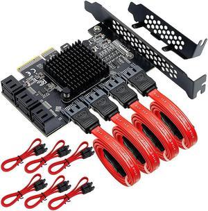 FOR Pcie To Sata Expansion Card Sata Pci Express Serial Adapter Card 10 Port 6 Gbps With 10 SATA Cables Chip: 1166