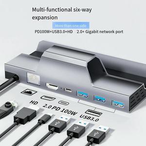 FOR ing For 6 In 1 USB 3.0HDMI2.0 Compatible 4K@60Hz RJ45 Gigabit Ethernet PD100W Hub