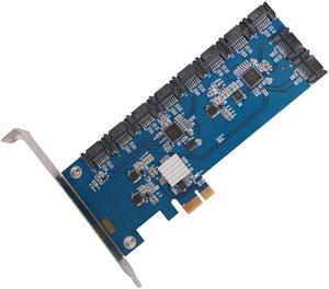 FOR PCIE To SATA Expansion Card 10-Port SATA3.0 6 Gbit/S Computer Hard Drive Expansion Adapter Card For Miners