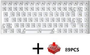 FOR 84 Key Hot-Swappable Mechanical Keyboard 3 Mode 2.4G Customized Mechanical Keyboard+Red Switch Kit