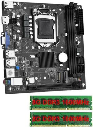 FOR ITX H61 Desktop Motherboard with 2x8G DDR3 1600MHz RAM CPU LGA 1155 Support Up to 16GB RAM Slots 100M