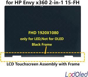 FOR 15.6 LED FHD LCD Screen Display Digitizer Assembly + Black Frame/Bezel for 2-in-1 15-fh0000 1920x1080 30pins