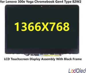 FOR 11.6 LED FHD LCD Screen Display Digitizer Assembly + Frame(Black) for 300e book Gen4 1366X768 30pins