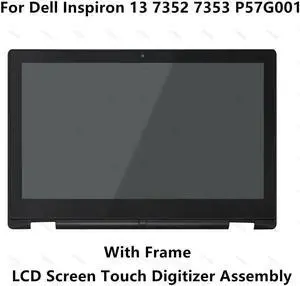 FOR 13.3 For 13 7352 7353 P57G001 Full IPS LCD Display Screen Glass Digitizer Panel Assembly+Frame Replacement