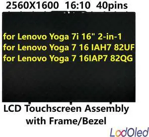FOR 16.0 2.5K for 7 16IAH7 82UF IPS Panel LCD Screen Digitizer Assembly With Frame/Bezel 2560X1600 40pins 16:10