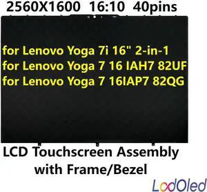 FOR 16.0 2.5K LCD Screen Digitizer IPS Panel Assembly With Frame/Bezel for 7i 16 2-in-1 2560X1600 40pins 16:10