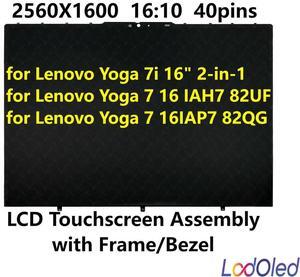 FOR 16.0 2.5K 5D10S39808 5D10S39809 for 7 16IAP7 16IAH7 LCD screen Digitizer IPS Assembly W/Frame 2560X1600 40pin