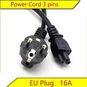 FOR EU Plug Universal Laptop 3-pin Charger Power Adapter Cord Cable For Notebook Laptop 3 pin Power Cables 16A Pure Copper Chip