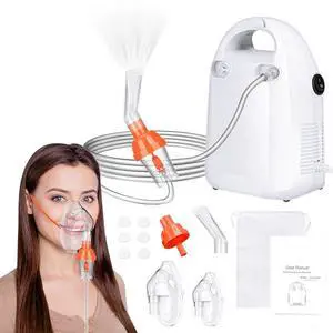 Portable Compressor Nebulizer Machine for Adults & Kids, Personal Steam Inhaler with Adjustable Nebulization Rate, Low Noise, Complete Accessories for Home Use Portable Compressor Nebulizer Machine for Adults & Kids, Personal Steam Inhaler with Adjustable Nebulization Rate, Low Noise, Complete Accessories for Home Use
