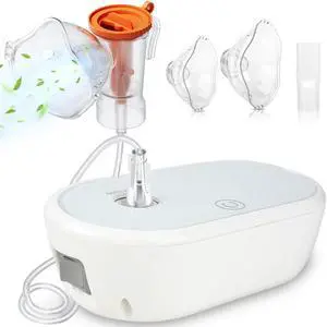 Portable Compressor Nebulizer Machine for Adults & Kids, Personal Steam Inhaler with Adjustable Nebulization Rate, Low Noise, Complete Accessories for Home Use Portable Compressor Nebulizer Machine for Adults & Kids, Personal Steam Inhaler with Adjustable Nebulization Rate, Low Noise, Complete Accessories for Home Use