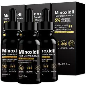 5% Minoxidil Topical Solution for Scalp Care, Dropper Applicator, Unscented Formula, Daily Use Hair Care Solution for Men and Women, 6 fl oz(Pack of 3) 5% Minoxidil Topical Solution for Scalp Care, Dropper Applicator, Unscented Formula, Daily Use Hair Care Solution for Men and Women, 6 fl oz(Pack of 3)