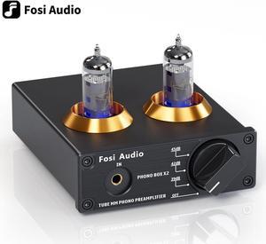 Fosi Audio Box X2 Phono Preamp for MM Turntable Phonograph Preamplifier with Gain Gear Mini Stereo Audio Hi-Fi Pre-Amplifier for Record Player with DC 12V Power Supply