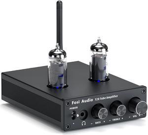 Fosi Audio T20 Bluetooth 5.0 Tube Amplifier Headphone Amp Support aptX HD Stereo Receiver 2 Channel Class D Digital Mini Hi-Fi Power Amp for Home Passive Speakers with 5654W Vacuum Tubes