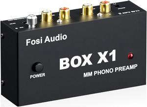 Fosi Audio Box X1 Phono Preamp for MM Turntable Mini Stereo Audio Hi-Fi Phonograph/Record Player Preamplifier with 3.5MM Headphone and RCA Output with DC 12V Power Supply