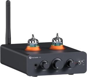 Fosi Audio P3 Tube Preamp Headphone Amplifier Home Audio Preamplifier Mini Vacuum Pre Amp Receiver with Bluetooth aptX LL HD Bass Treble Tone Controls for HiFi Stereo Active Speakers with RCA AUX Jack
