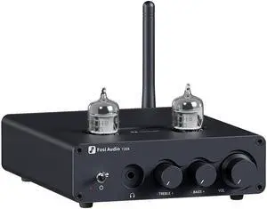 Fosi Audio Bluetooth Tube Amplifier with 5654W Vacuum Tubes, T20X Desktop Headphone Amp, Mini 2.0 Channel Power Amps for Home Bookshelf Speakers