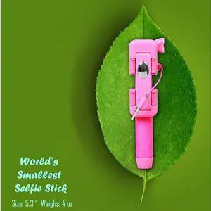 Vista Candy Bar Selfie Stick World's Smallest And Guaranteed To Fit In Your Pocket - Hot Pink Vista Candy Bar Selfie Stick World's Smallest And Guaranteed To Fit In Your Pocket - Hot Pink