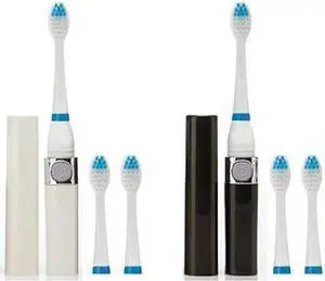 Vista MySonic ToothBrush Set of 2, For Your Home and Travel - Black & White - 1 of each Vista MySonic ToothBrush Set of 2, For Your Home and Travel - Black & White - 1 of each