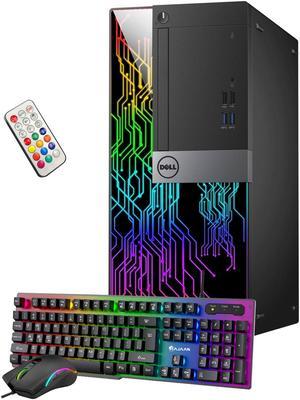 Refurbished Custom Built RGB Lights PC  Dell OptiPlex Mini Tower Computer Intel Core i5 6500 QuadCore Processor 8GB RAM 512GB SSD Win 10 Pro WIFI HAJAAN Gaming PC Keyboard  Mouse HDMI