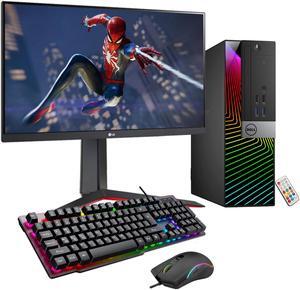 RGB Gaming Desktop with 24 Inch Gaming Monitor - Dell OptiPlex Computer i7 6th Gen Processor GeForce GT 1030 2GB 16GB RAM 512GB SSD Win 10 Pro WIFI HDMI