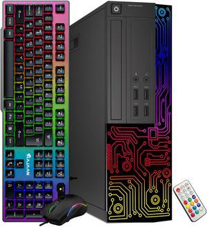 Dell OptiPlex Small Form Factor Desktop Computer with RGB Lights Intel i7 Quad-Core 3.40 GHz 16GB RAM 512GB SSD Win 10 Pro, WiFi, Gaming Keyboard & Mouse