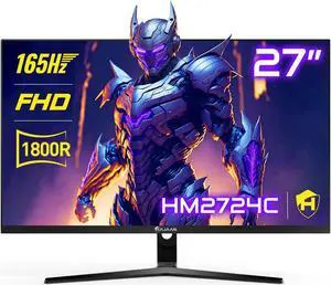 HAJAAN 27 Inch FHD Curved Gaming Monitor with RGB Backlight 165Hz Refresh Rate | VA Panel, Wall Mountable | HDMI, DP, USB (HM2724C)