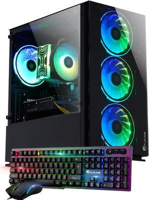 HAJAAN Gaming PC Desktop Tower - AMD Ryzen 5 5600X, RTX 3050 6GB GDDR6, 32GB DDR4 RAM, 1TB NVMe M.2 SSD, Windows 11 Pro, WiFi - Black