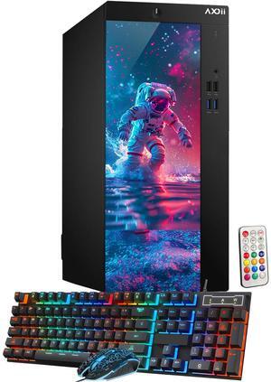 AXOII RGB Gaming PC Desktop Computer, Intel Core i7 Processor Upto 4.60GHz, GeForce GTX 1050 Ti 4GB, 32GB RAM, 1TB NVMe, Wi-Fi, Bluetooth - Windows 11 Pro