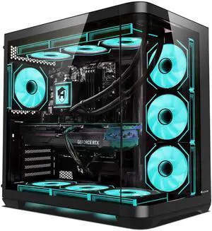 HAJAAN PhantomX Gaming Desktop PC, Intel i9 12900K Processor, GeForce RTX 5060 8GB GDDR7, 32GB DDR4, 2TB NVMe, Liquid Cooling, Wi-Fi, Window 11 Pro 64-bit