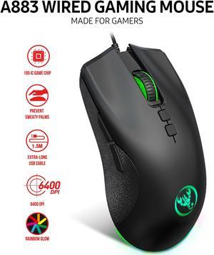 HXSJ A883 USB Wired Gaming Mouse with 7 Macro Programmable Keys, 6400 DPI - For Desktop Computer Laptop