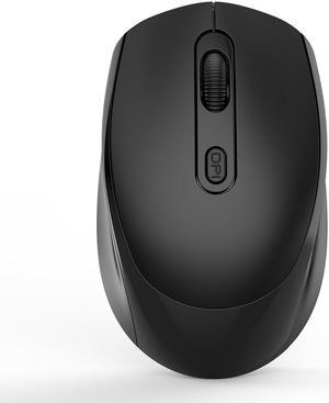 HXSJ M107 Ergonomic 2.4GHz Office Wireless Mouse with Adjustable DPI and Built-in 500mAh Rechargeable Battery - Black