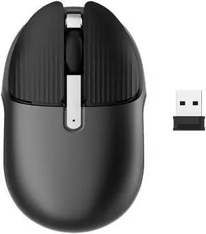 HXSJ M106 Bunny Style Silent Office Wireless Mouse for Girl (One-button Hide Desktop, Rechargeable 600mAh, Black)