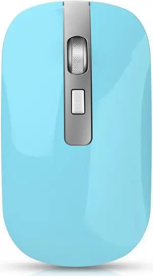 HXSJ M30 Rechargeable Office Silent Wireless Mouse W/ Metal Scroll Wheel and 1600DPI - Blue