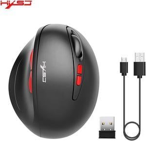 HXSJ T31 Ergonomic Silence Optical Wireless Mouse with Built-in 600mAh Rechargeable Battery - For Home, Office, Game
