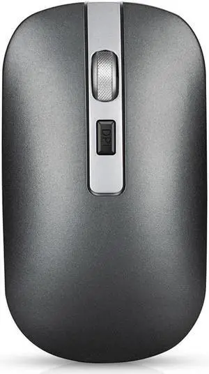 HXSJ M30 Rechargeable Office Silent Wireless Mouse W/ Metal Scroll Wheel and 1600DPI - Grey