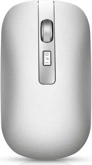 HXSJ M30 Rechargeable Office Silent Wireless Mouse W/ Metal Scroll Wheel and 1600DPI - Silver