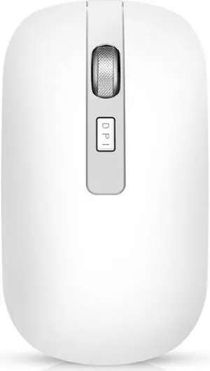 HXSJ M30 Rechargeable Office Silent Wireless Mouse W/ Metal Scroll Wheel and 1600DPI - White