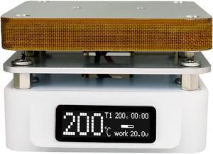 SEQURE Electric Soldering Hot Plate, 25V 95W OLED Mini Preheat Soldering Station, Timed Heating Rework Heater Lab 55MM x 55MM Plate (Only T55 Controller)